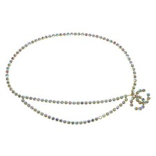 Chanel Gold CC Rhinestone Chain Belt 95P 117060