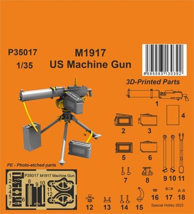 CMK P35017 - 1/35 - M1917 US Machine Gun - New