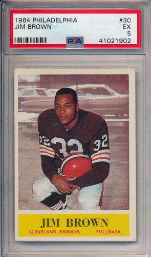1964 PHILADELPHIA #30 JIM BROWN - PSA 5 EX (SVSC)
