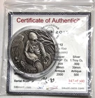 Skull Coins 2015 Zodiac Antiqued Finish 1 ozt .999 Silver Aquarius #147 of 500