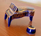 Limoges Grand  Piano Mini Trinket Box & Stool Cobalt Blue w/ Gold  Castel France — photo 6