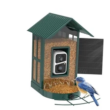 - Bird Feeder with Camera, 5W Solar Powered, AI Identify Species, Smart Green