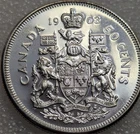 1963 50 Cents Proof Like Canda Queen Elizabeth II #135