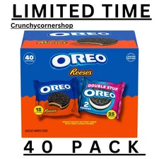 OREO REESE'S Peanut Buttery Creme & OREO Double Stuf Cookies Variety Pack, 1.02