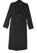 NEW, Ted baker Double Breasted Long Blazer in Black Sz 2 MD1373