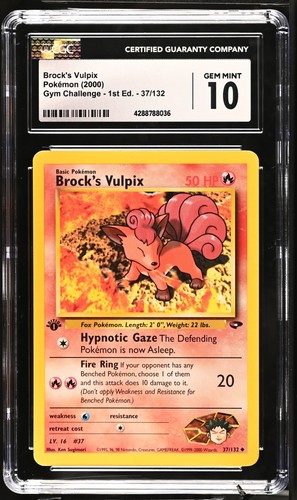 Brock's Vulpix (1st Edition) graded CGC 10 for sale on eBay