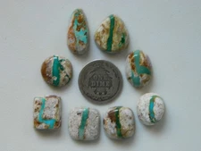 Natural Nevada Stone mountain ribbon turquoise  cabochon set