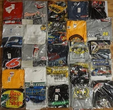 Lot of 25 NASCAR Racing T-shirts! Still sealed in bags! Gordon, Harvick, Busch