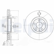 Image of BRAKE DISC DELPHI BG3740 FRONT AXLE FOR CITROËN,FIAT,LANCIA,PEUGEOT