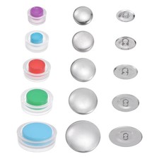 100 Sets 5 Size 0.6" 0.75" 0.9" 1.1" 1.5" Self Cover Button Kit for DIY Sewing