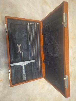 BROWN & SHARPE- DEPTH MICROMETER SET RANGE 3'' - 8'' X .001'' 