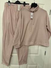BNWT Sleep Dreams Pink Velour Lounge Set Top & Joggers UK 12–14 Cosy