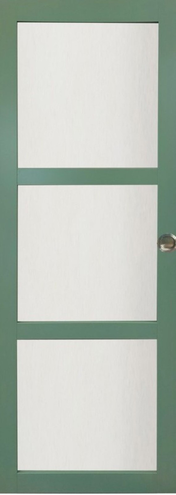 Porte coulissante vitrée vert sauge H204 L73 menuiserie intérieure atelier
