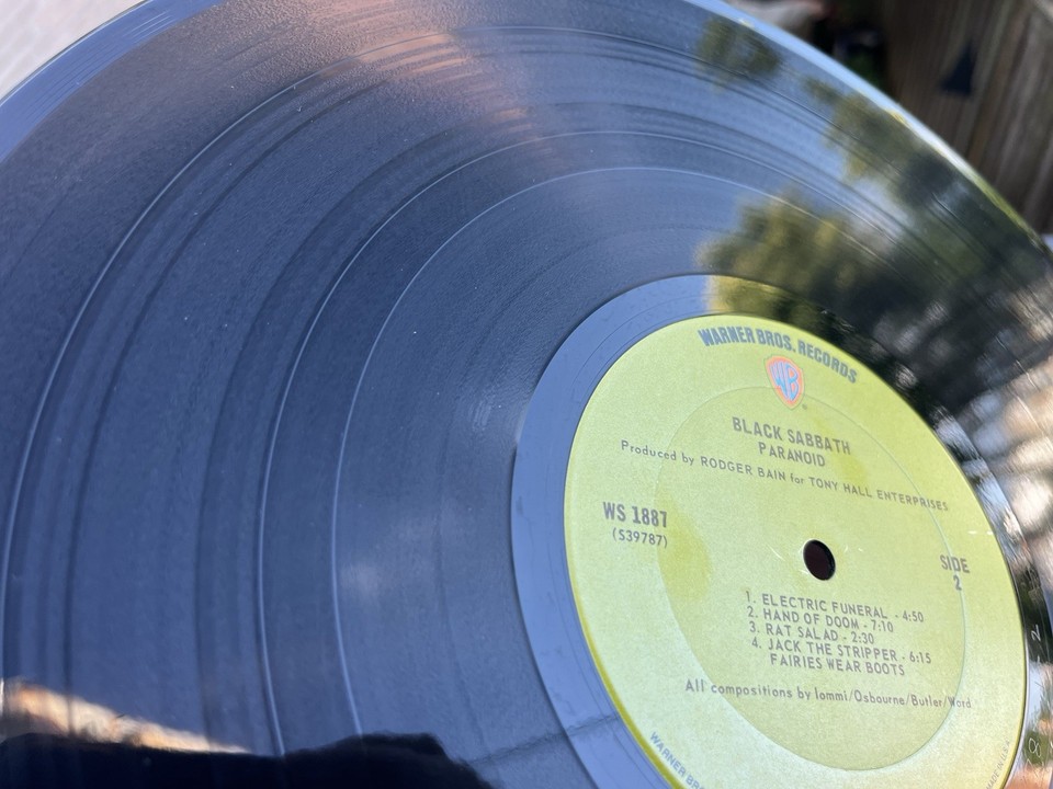 Red Sanitize Sign Black Sabbath Paranoid Vinyl Record LP 1st Orig Press Artisan Misprint ...