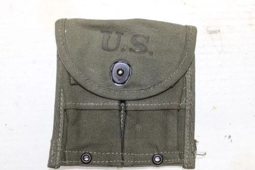 US Military WW2 M1 Carbine Ammunition Magazine Belt Pouch OD Canvas Original1945
