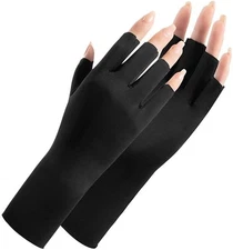 Women Sunblock Fingerless Gloves Non-Slip UV Protection Driving Riding Summer Ou