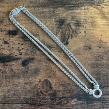 David Yurman Double Wheat Chain Diamond Necklace - 18" - RARE - FREE SHIPPING