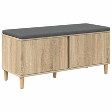 Hall Bench with Cushion with Storage with Door Entryway Seating Modern  vidaXL