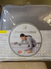 Breathable Baby Breathable Mesh Crib Liner Classic Gray New With Tags