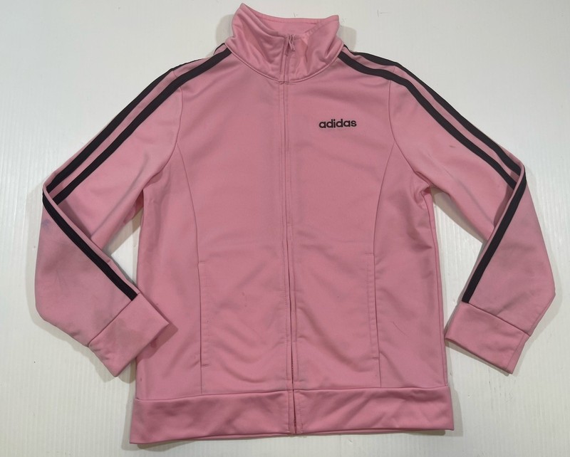 Adidas Girls Youth Pink Long Sleeve Zip Up Activewear Track Jacket M 10-12