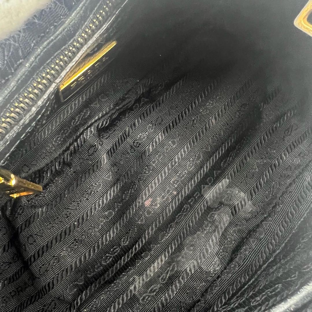 PRADA Shoulder Bag Black Quilting Gold Chain Nylon thumbnail 7