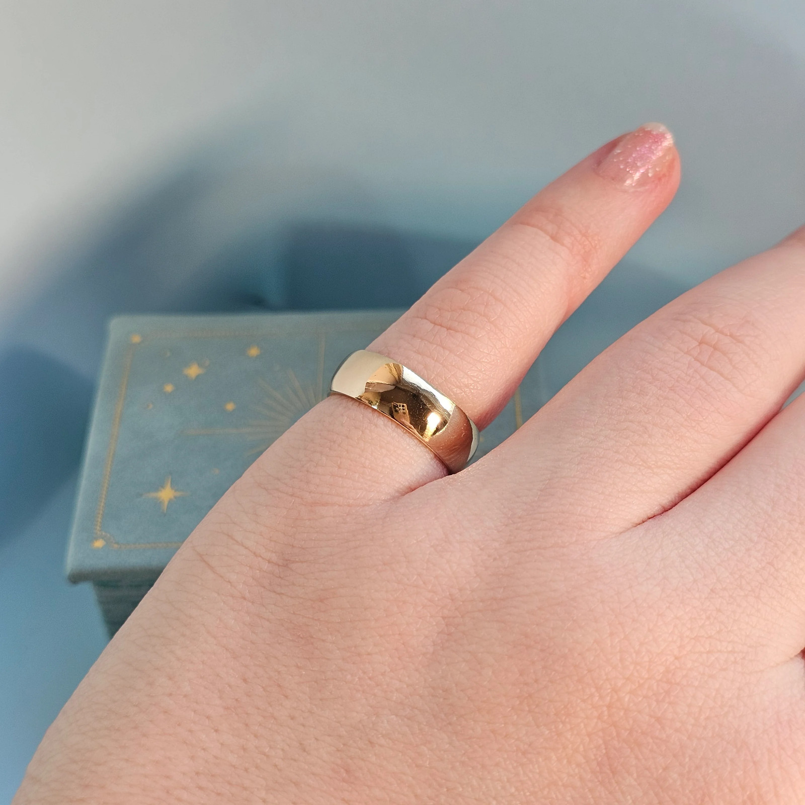 14ct Solid Yellow Gold D-Shape Wedding Ring - 4.4… - image 23