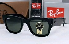 Ray-Ban Mega Wayfarer RB0840S 901/31 51-21 Unisex Sunglasses - Black/Green