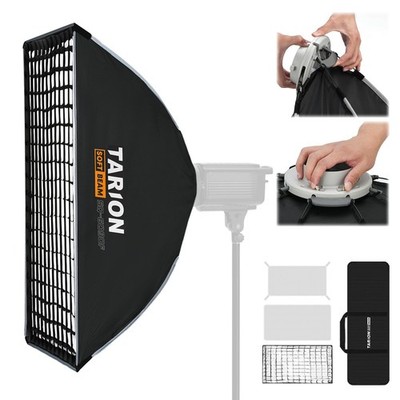 TARION 23.6x35.4 Quick Release Strip Softbox - Foldable Bowens Mount Softbox wit