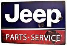 Jeep Parts Service Tin Sign Wagoneer Fc170 Cj Hummer Rubicon Renegade W83