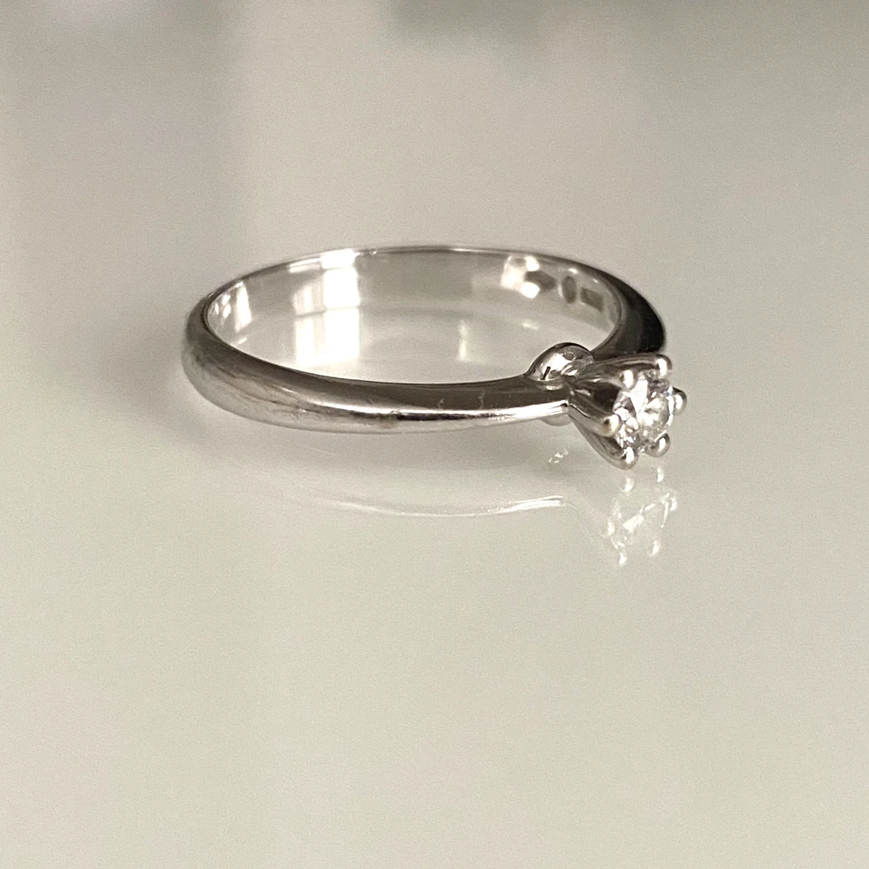 Anillo de compromiso Damiani Elettra - Oro blanco de 18 quilates, diamante de 0,15 quilates - Certificado Foto 4 de 4