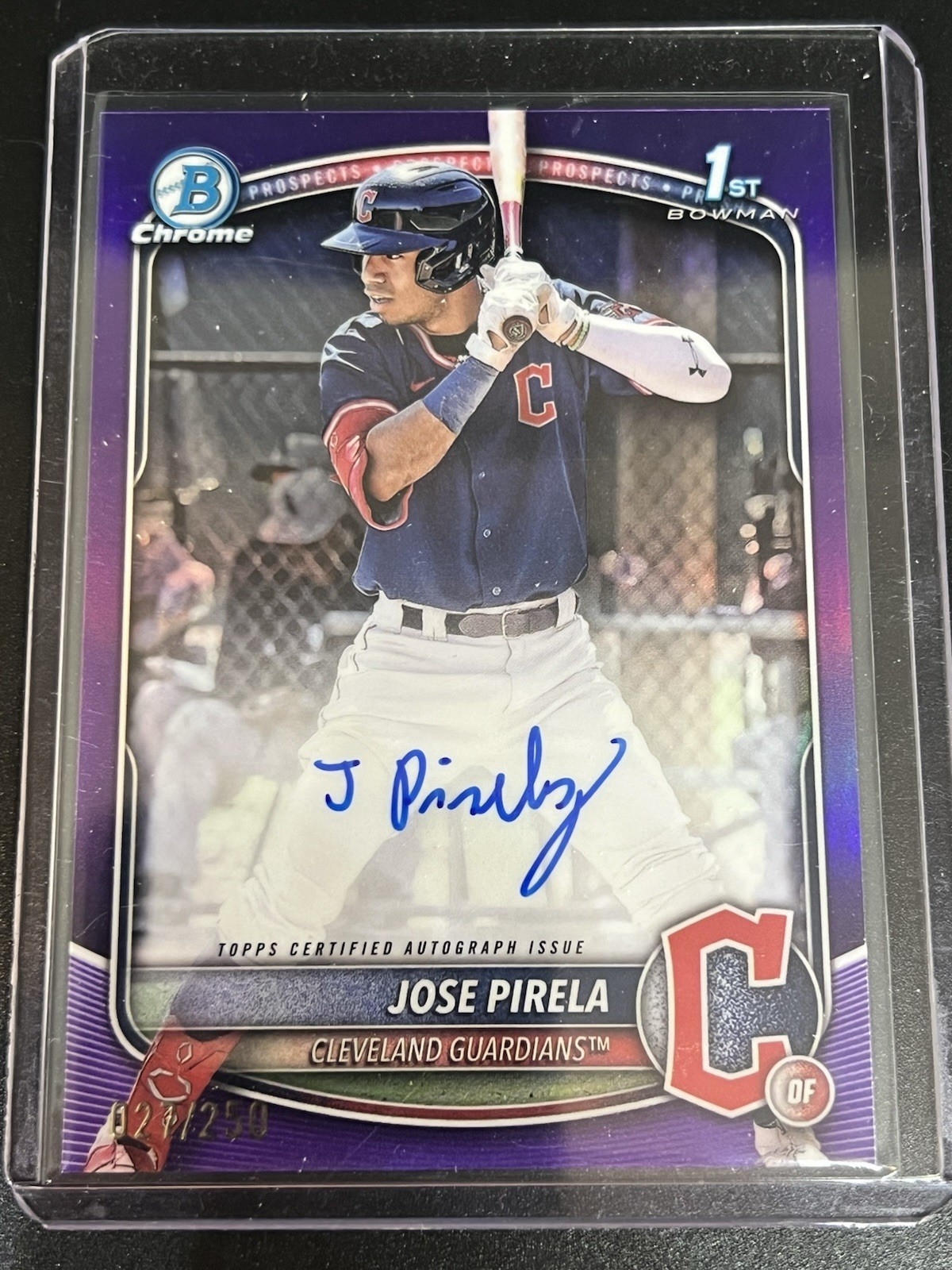2025 Bowman 1st Chrome Prospect Auto Jose Pirela TRUE Purple Refractor /250