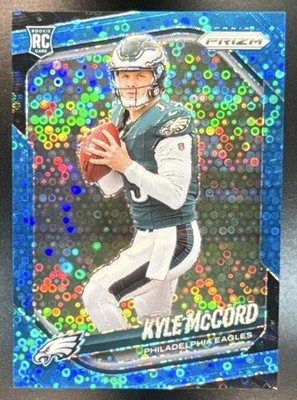 2025 Panini Prizm Kyle McCord No Huddle Blue /125 #377 RC Philadelphia Eagles