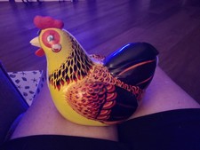 Vintage TOY Hen Laying Eggs Tin Toy Battery Operated With 4 Eggs