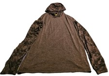 Mier Mens PaceGuard Long-Sleeve Hooded Sun Shirt Dark Gray Camo Lightweight XL 