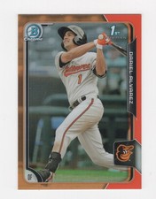 2015 BOWMAN CHROME PROSPECT ORANGE REFRACTOR 8/25 DARIEL ALVAREZ ORIOLES #BCP145