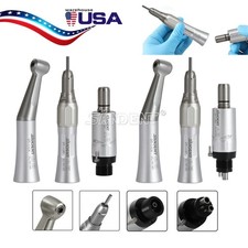 Dental Slow Low Speed Handpiece Kits Contra Angle Straight Air Motor 4/2 Holes