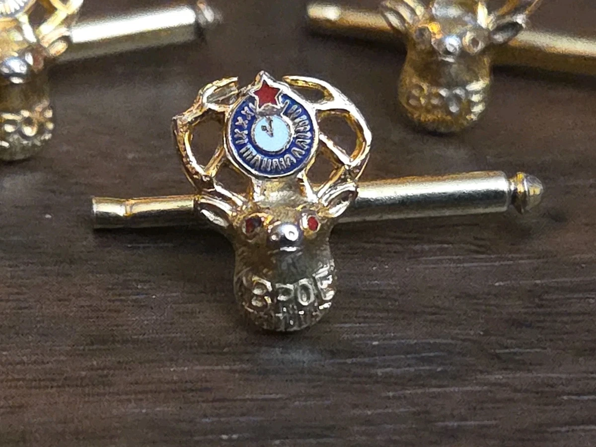 Pince à Cravate Ancienne Elks (Fraternal Order Of) – Vintage Doré