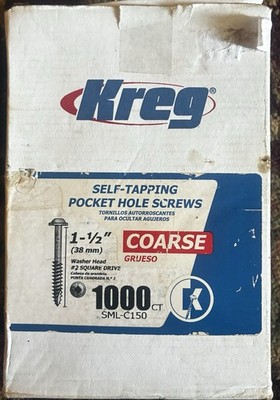 Kreg Coated Pocket Hole Screws 1 1/2 Inch Course Thread 1000 Count