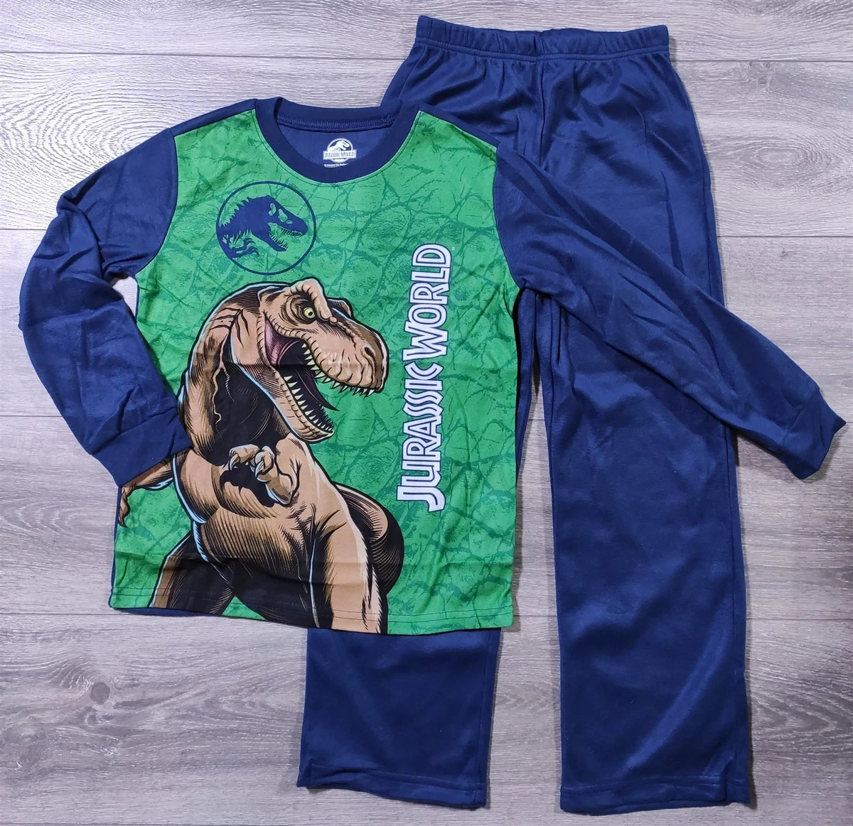 Jurassic World Boys Pajamas Set - Hooded Long Sleeve Dinosaur