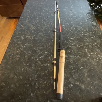 レア　zebco 4043 6' HEAVY ACTION ロッド　竿　USA製 zebco 4045 6' Heavy action rod Wooden Handle USA Made 2 Pc Rod | eBay