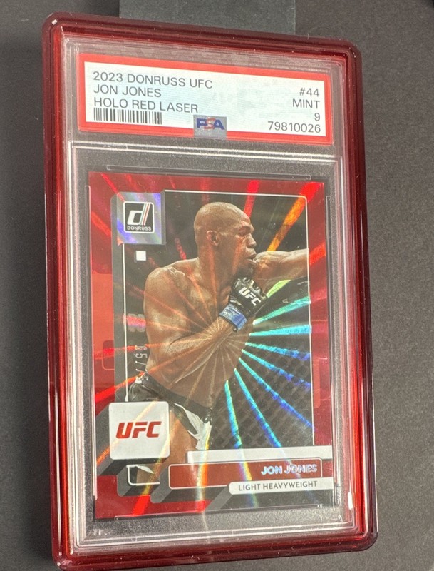 Panini Donruss UFC 2023 Jon Jones Holo Red Laser #44 /75 PSA 9