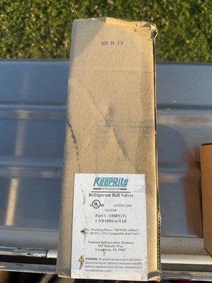 KeepRite Refrigerant Ball Valve 1-5/8 ODS Brass Copper Model 158BV(T)