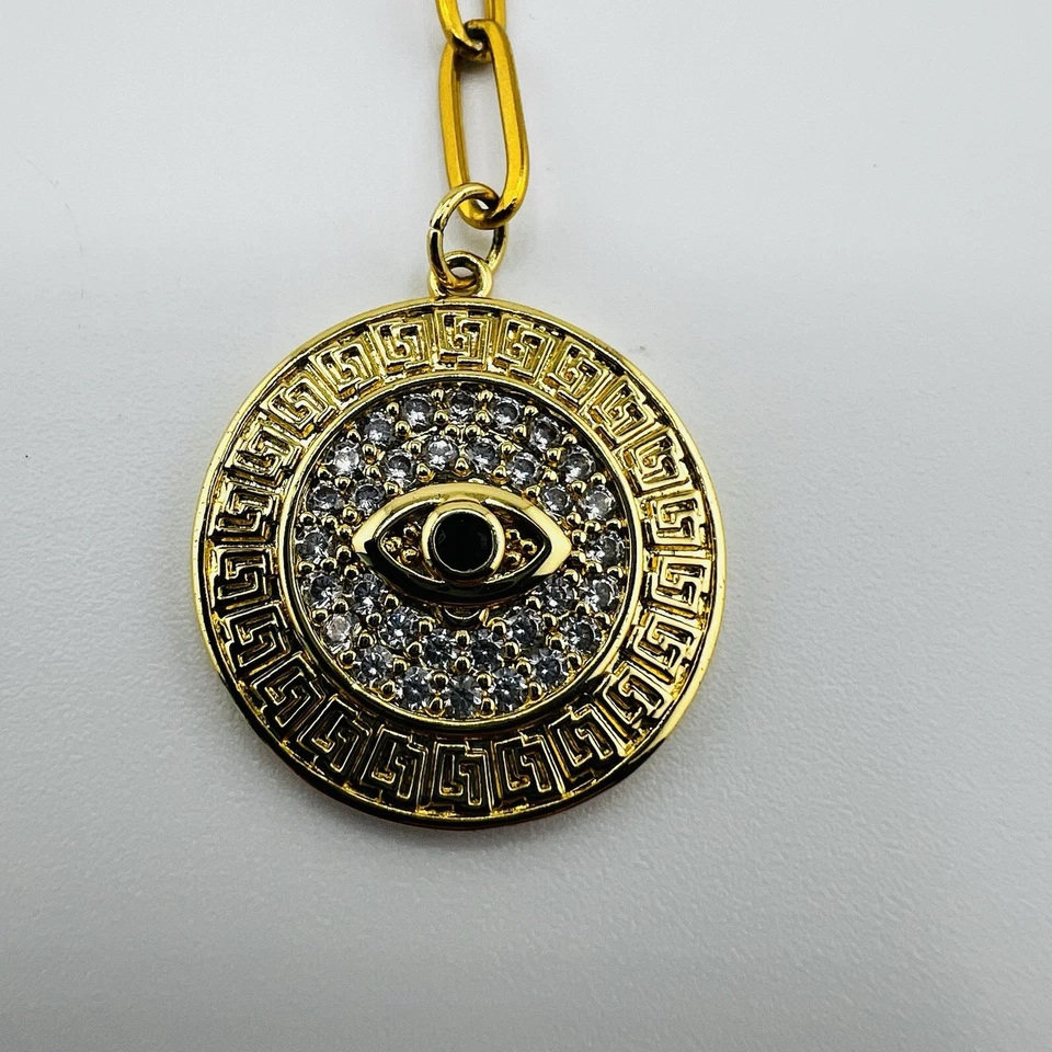 Ожерелье с подвеской на удачу сглаз цепочка большая скрепка 19 дюймов - Изображение 2 из 4