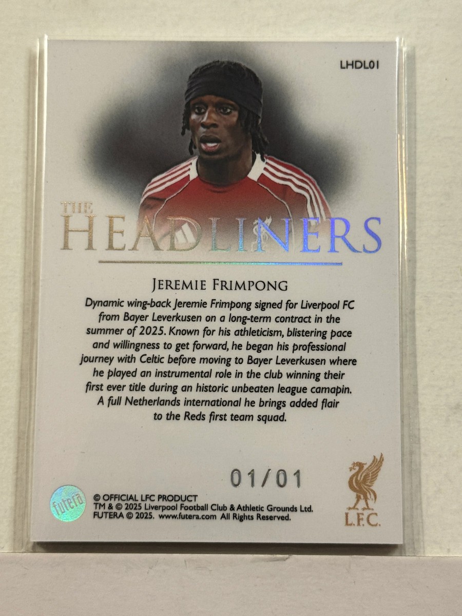 2025/26 Futera Headliners Liverpool Rainbow Foil #01 Jeremie