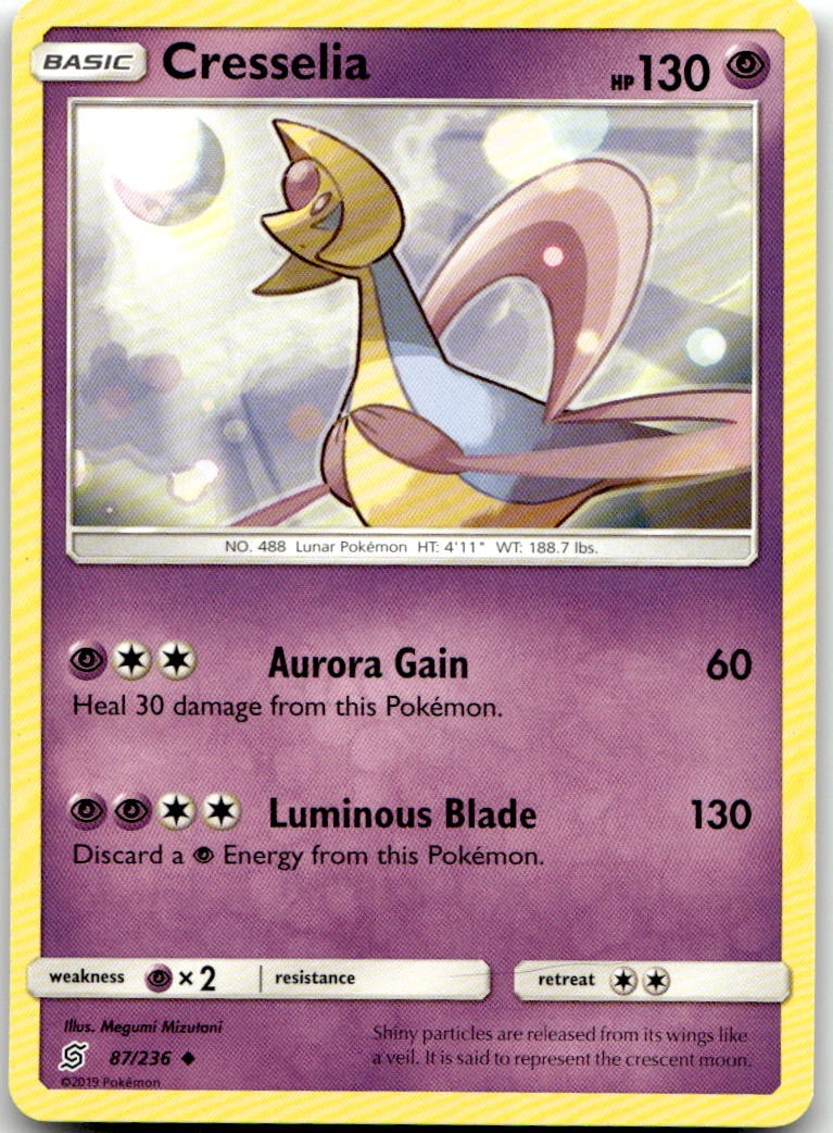 Cresselia 87/236 Uncommon Unified Minds Pokemon Lightly Played