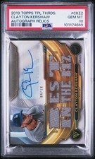 Clayton Kershaw 2019 Triple Threads Auto Patch /16 PSA 10 Pop 2 Dodgers