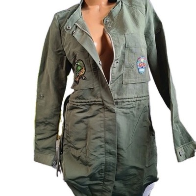 Cecil Jacke Damen Trenchcoat Grün mit Kapuze Stickerei (174)  NEU