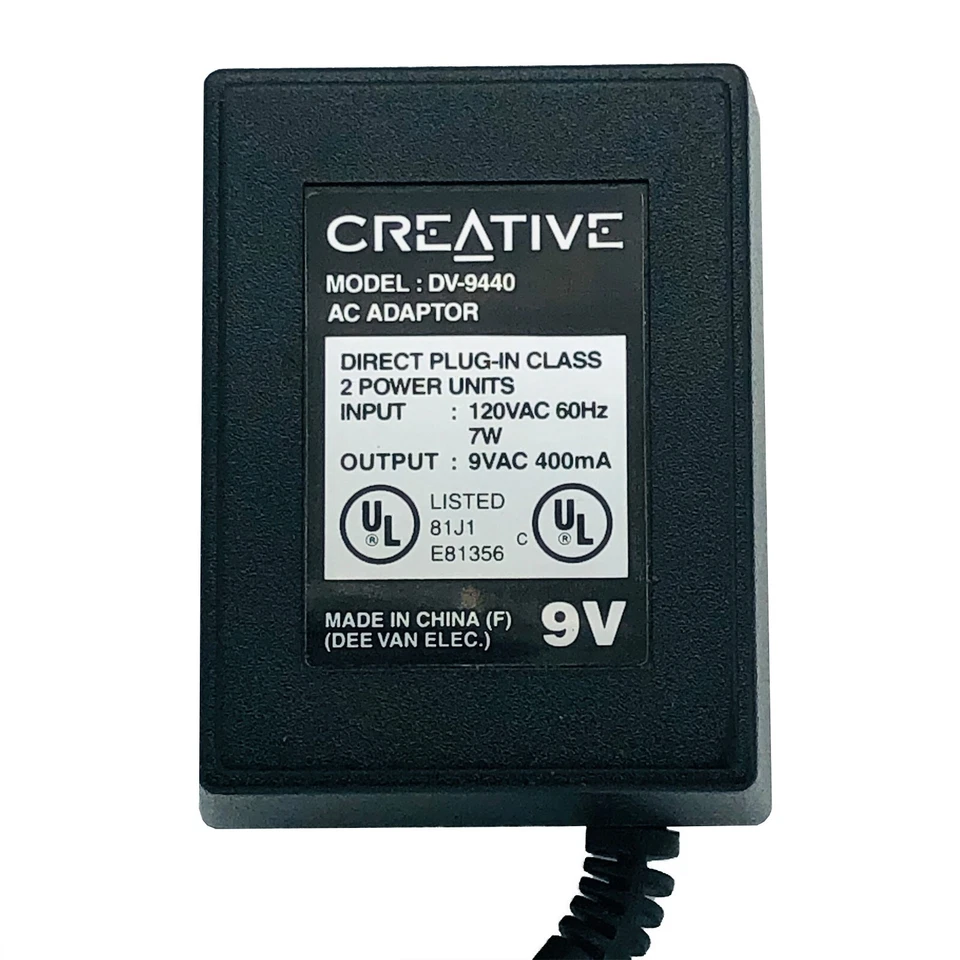 NEW Original Creative AC Adapter Power Supply 9V 0.4A for Multimedia Speakers - Image 2 of 4
