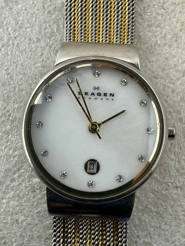 Reloj de cuarzo Skagen Ancher 355SSGS para mujer con esfera analógica de malla de acero inoxidable JK637 Foto 2 de 4