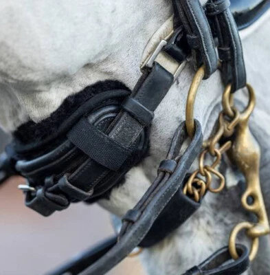 LeMieux Simuwool Nasenbandschutz weich flauschig gepolstert Kinnabdeckung braun/schwarz